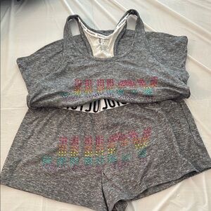 Juicy Couture Heather Gray Lounge Set with Colorful Logo size M